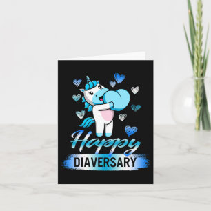 Diabetes Awareness Happy Diavriendes Unicorn Cute Kaart