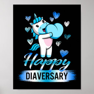 Diabetes Awareness Happy Diavriendes Unicorn Cute  Poster