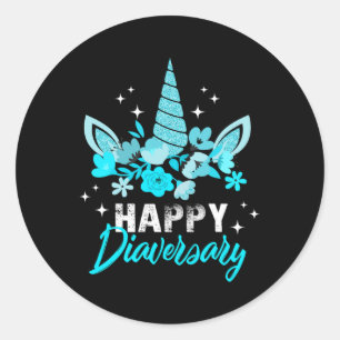 Diabetes Awareness Happy Diavriendes Unicorn Cute Ronde Sticker