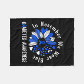 Diabetes Awareness In November We Wear Blue Sunflo Fleece Deken (Voorkant (Horizontaal))