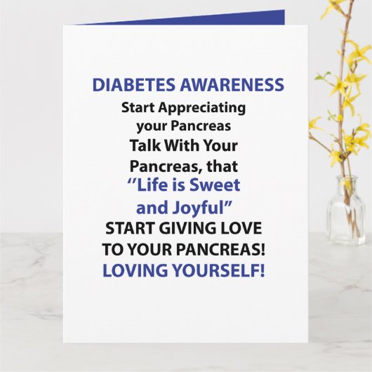 Diabetes Awareness Kaart (Gele Bloem)