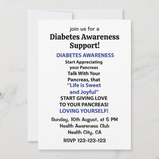 Diabetes Awareness Kaart (Voorkant)