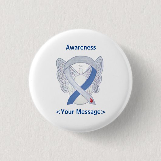 Diabetes Awareness Lint IDDM Engel Speld Ronde Button 3,2 Cm (Voorkant)