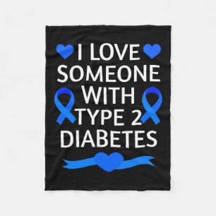 Diabetes Awareness Maand I Love Iemand with Type Fleece Deken