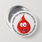 Diabetes Awareness Maand Ronde Button 7,6 Cm (Voorkant /achterkant)