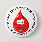 Diabetes Awareness Maand Ronde Button 7,6 Cm (Voorkant)