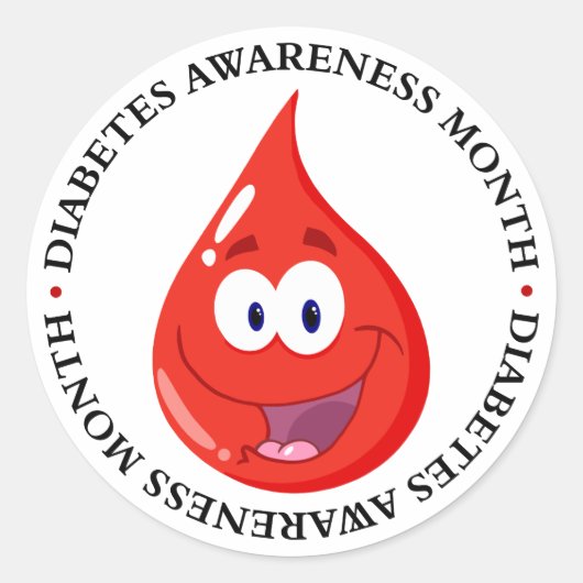 Diabetes Awareness Maand Ronde Sticker (Voorkant)