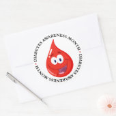 Diabetes Awareness Maand Ronde Sticker (Envelop)