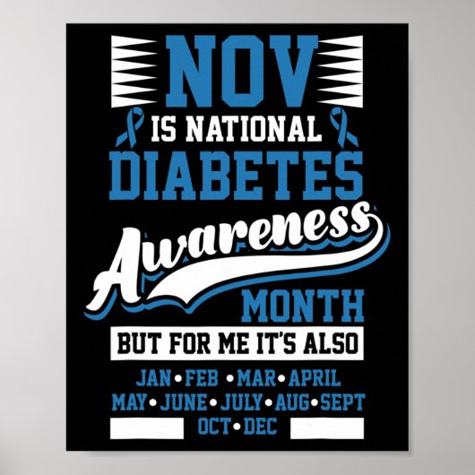 Diabetes Awareness Maand T1 T2 Poster (Voorkant)