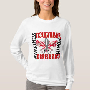 Diabetes Awareness Mah Butterfly 3.4 T-shirt