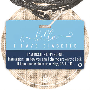 Diabetes Awareness Medical ID Noodcontact Badge