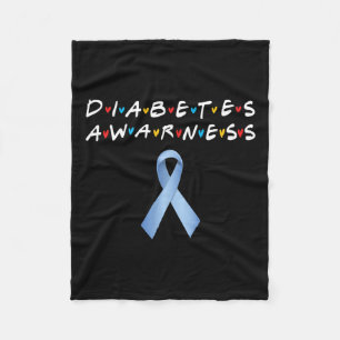 Diabetes Awareness Month Blue Ribbon Diabetic Appa Fleece Deken