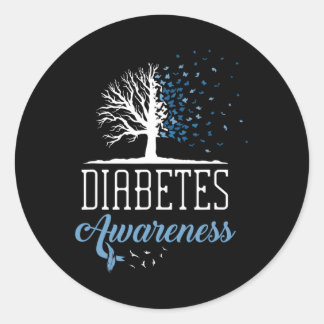 Diabetes Awareness Month  Butterfly T1 T2 Ronde Sticker