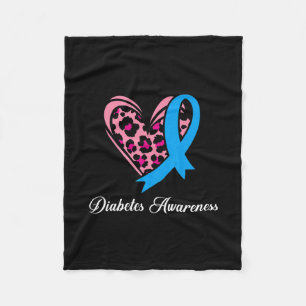 Diabetes Awareness Month Heart Blue Ribbon Vrouwen Fleece Deken
