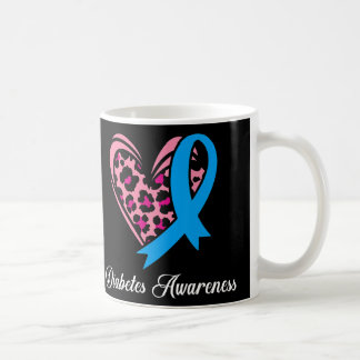 Diabetes Awareness Month Heart Blue Ribbon Vrouwen Koffiemok