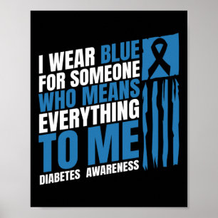 Diabetes Awareness Month Messy Bun Moeder T1 T2 Poster