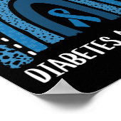 Diabetes Awareness Month Retro Rainbow T1 T2 1 Poster (Hoek)