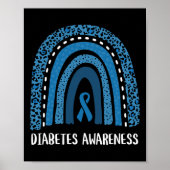 Diabetes Awareness Month Retro Rainbow T1 T2 1 Poster (Voorkant)