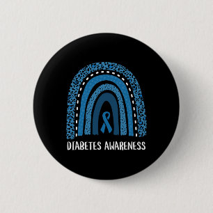 Diabetes Awareness Month Retro Rainbow T1 T2 1 Ronde Button 5,7 Cm