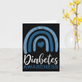 Diabetes Awareness Month Retro Rainbow T1 T2 Kaart (Gele Bloem)