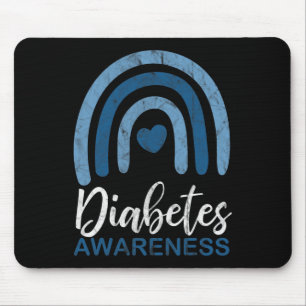 Diabetes Awareness Month Retro Rainbow T1 T2 Muismat