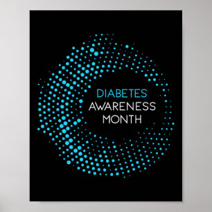 Diabetes Awareness Month voor T1 en T2 diabetici Poster