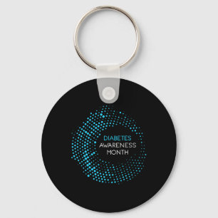 Diabetes Awareness Month voor T1 en T2 diabetici Sleutelhanger