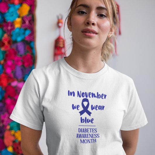 Diabetes Awareness Month Witte Vrouw T-shirt