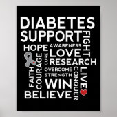 Diabetes Awareness Ondersteuning Maand Walk T-shir Poster (Voorkant)