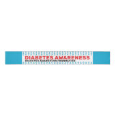 Diabetes Awareness Pattern Ribbon Grosgrain Lint (Voorkant)
