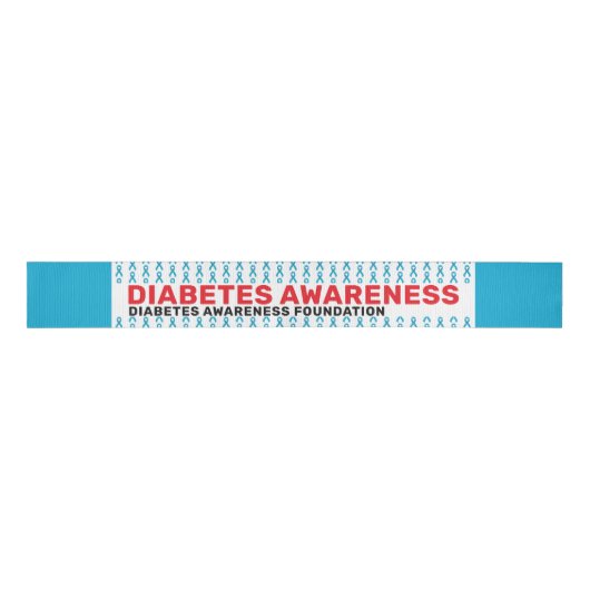 Diabetes Awareness Pattern Ribbon Grosgrain Lint (Voorkant)