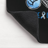 Diabetes Awareness Peace Love Cure Leopard Blue Su Muismat (Hoek)