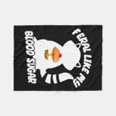 Diabetes Awareness Quote Racoon Feral Like My Bloo Fleece Deken (Voorkant (Horizontaal))