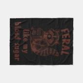 Diabetes Awareness Racoon Feral Like My Blood Suga Fleece Deken (Voorkant (Horizontaal))