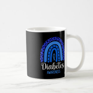 Diabetes Awareness Rainbow Blue Ribbon Fight T1 T2 Koffiemok