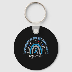 Diabetes Awareness Rainbow Leopard Support Squad B Sleutelhanger