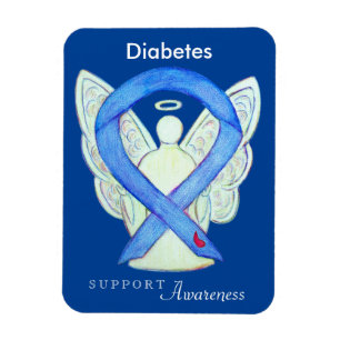 Diabetes Awareness Ribbon Angel Art Fridge Magnet Magneet