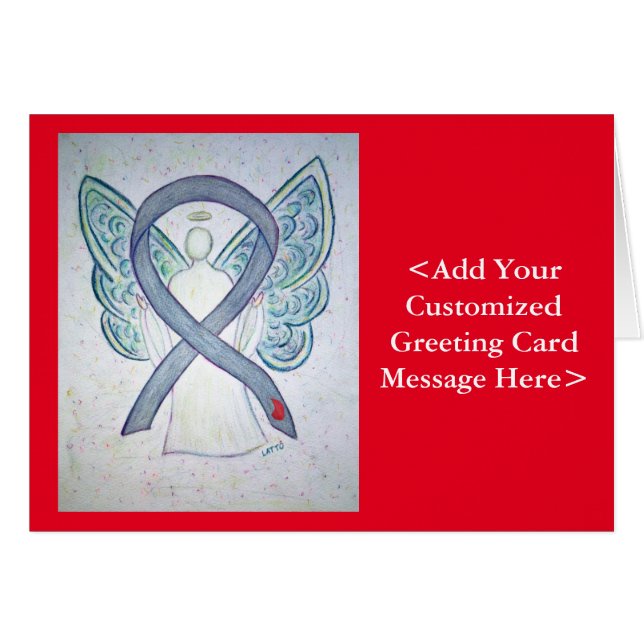 Diabetes Awareness Ribbon Angel Cards (Voorkant Horizontaal)