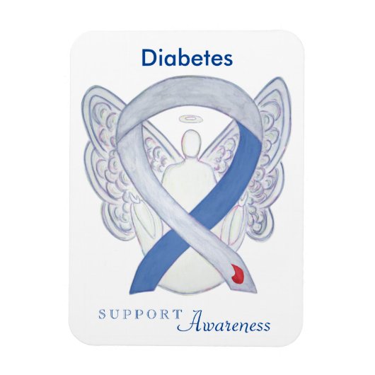 Diabetes Awareness Ribbon Angel Custom Art Magnets Magneet (Verticaal)