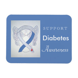 Diabetes Awareness Ribbon Angel Custom Magnet Magneet