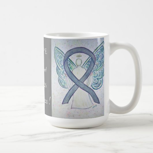 Diabetes Awareness Ribbon Angel Custom Mok (Rechts)