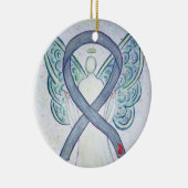 Diabetes Awareness Ribbon Angel Custom Ornament (Rechts)
