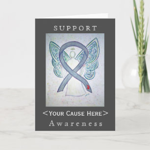 Diabetes Awareness Ribbon Angel Gepersonaliseerd C Feestdagen Kaart