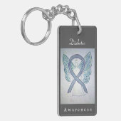 Diabetes Awareness Ribbon Angel Sleutelhanger (Voorkant Links)