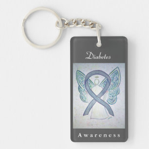 Diabetes Awareness Ribbon Angel Sleutelhanger