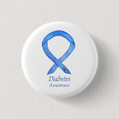 Diabetes Awareness Ribbon Art Custom Button Pins (Voorkant)