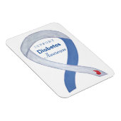 Diabetes Awareness Ribbon Art Custom Fridge Magnet Magneet (Rechterzijde)