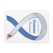 Diabetes Awareness Ribbon Art Custom Fridge Magnet Magneet (Horizontaal)