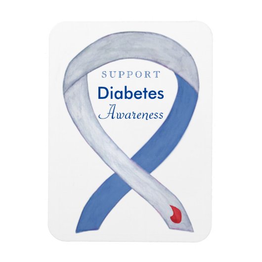 Diabetes Awareness Ribbon Art Custom Fridge Magnet Magneet (Verticaal)