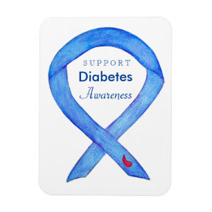 Diabetes Awareness Ribbon Art Custom Fridge Magnet Magneet